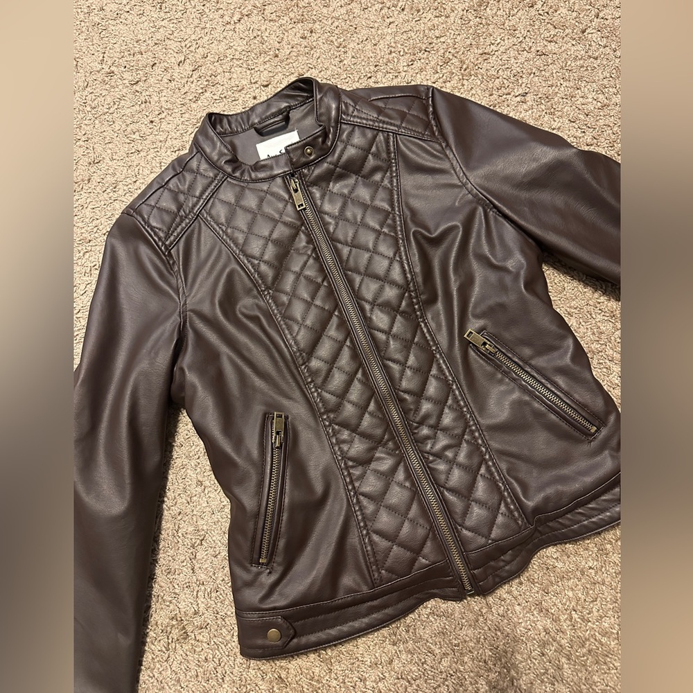 Miss Selfie Faux Leather Jacket Medium